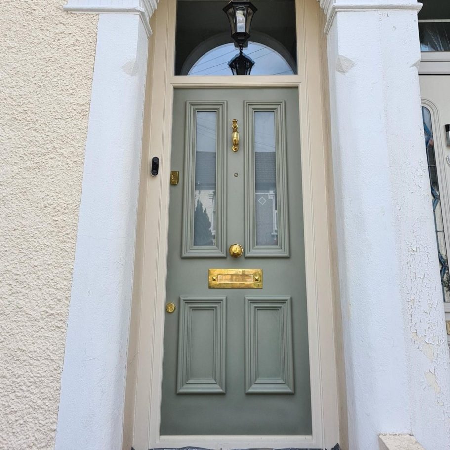 A handmade timber front doors by Fine London Joinery